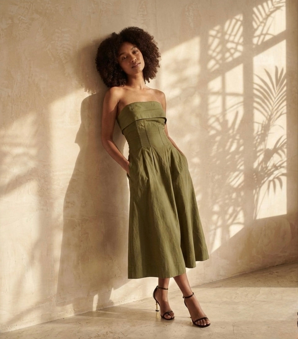 Velora Cotton Midi Dress