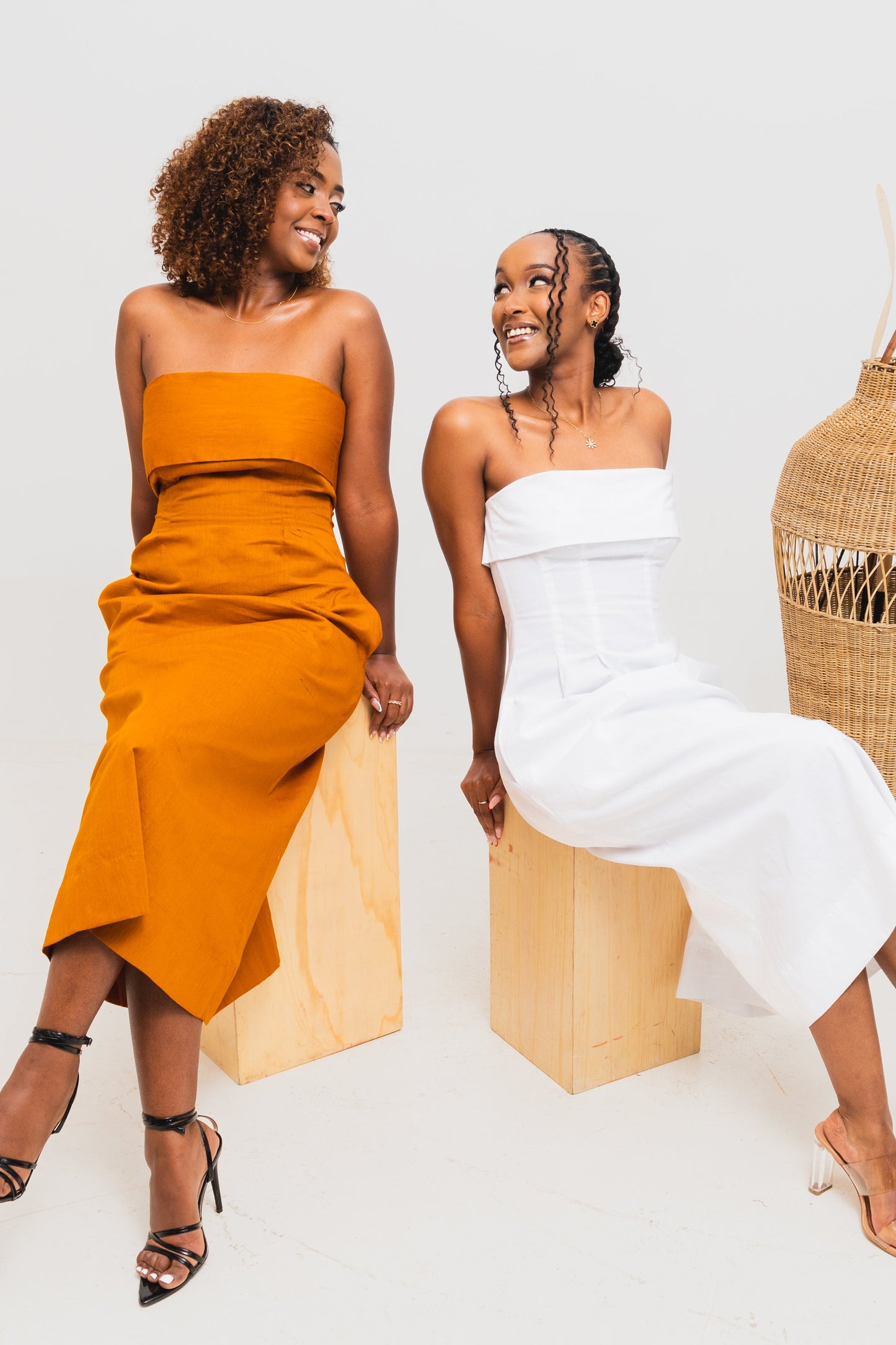 Velora Cotton Midi Dress - Mustard